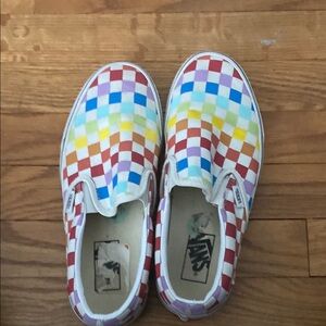 Vans women’s Multicolor Checkered Slip-On Shoes